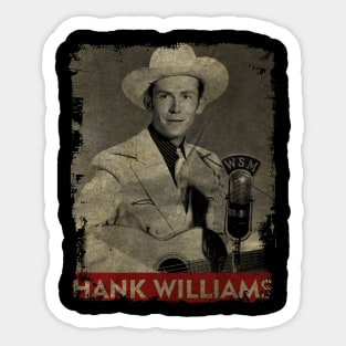 TEXTURE ART- Hank Williams - RETRO STYLE c Sticker